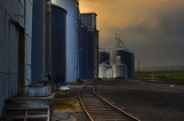 “Post Production Magic” in Camera Raw on the old graineries in Rexburg, Idaho