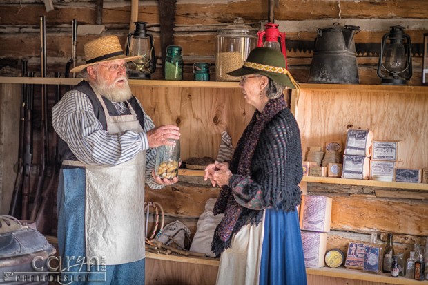 Storekeepers discuss wares - Bannack Living History - Caryn Esplin